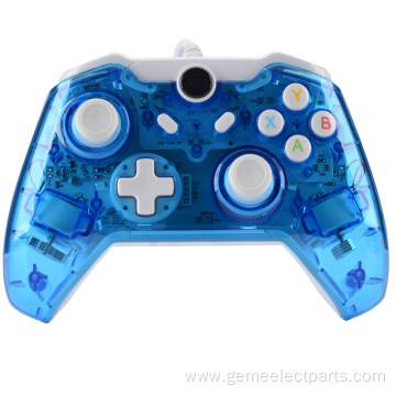 Transparent Blue Wired Game Joystick for Xbox one